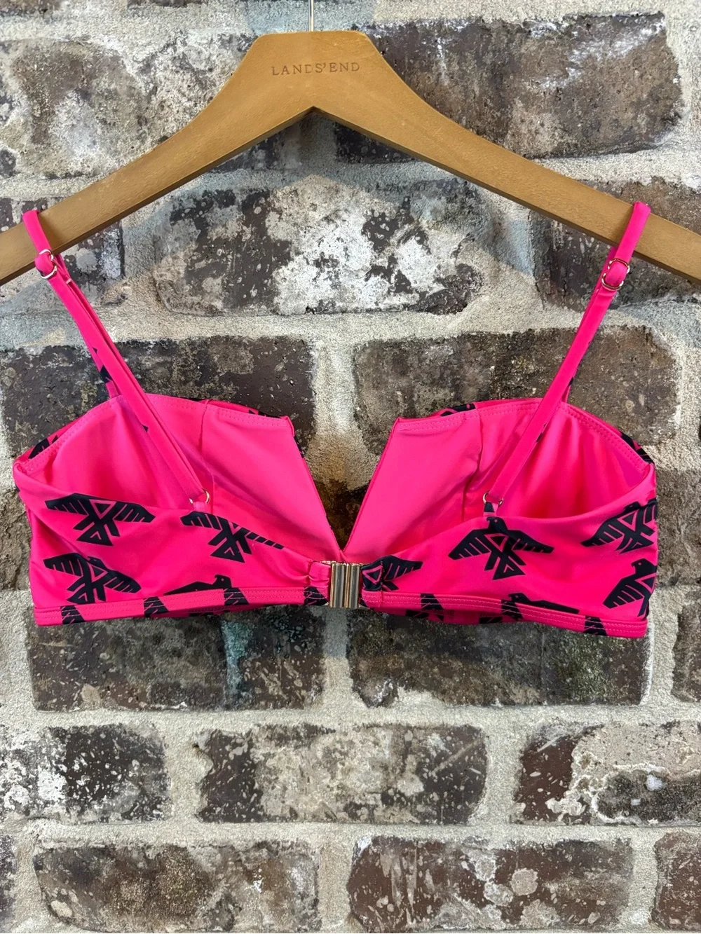 Buckskin Bikini Hot Pink Printed Bandeau Bikini Set Size M